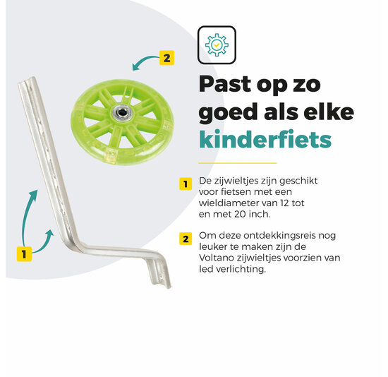 Voltano Zijwieltjes LED Verlichting – Groen – 12-20 inch