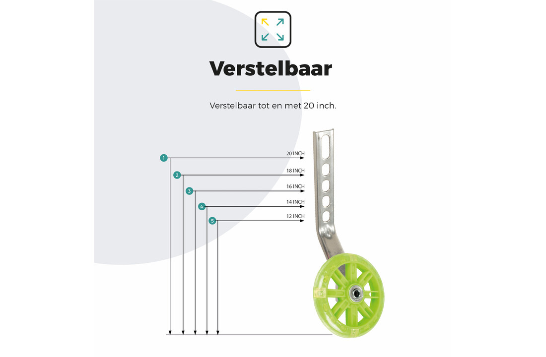 Voltano Zijwieltjes LED Verlichting – Groen – 12-20 inch
