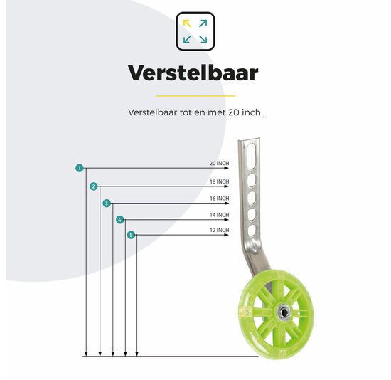 Voltano Zijwieltjes LED Verlichting – Groen – 12-20 inch