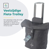 Voltano Fietstrolley Tas 2.0 - Fietstas en Trolley in 1 - Zwart - Laptopvak - 18-28 Liter