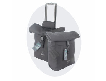 Voltano Fietstrolley Tas 2.0 - Fietstas en Trolley in 1 - Zwart - Laptopvak