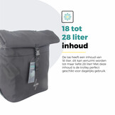Voltano Fietstrolley Tas 2.0 - Fietstas en Trolley in 1 - Zwart - Laptopvak - 18-28 Liter