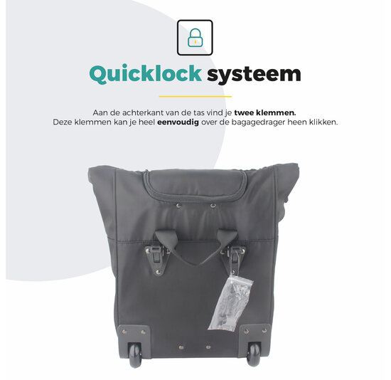 Voltano Fietstrolley Tas 2.0 - Fietstas en Trolley in 1 - Zwart - Laptopvak - 18-28 Liter