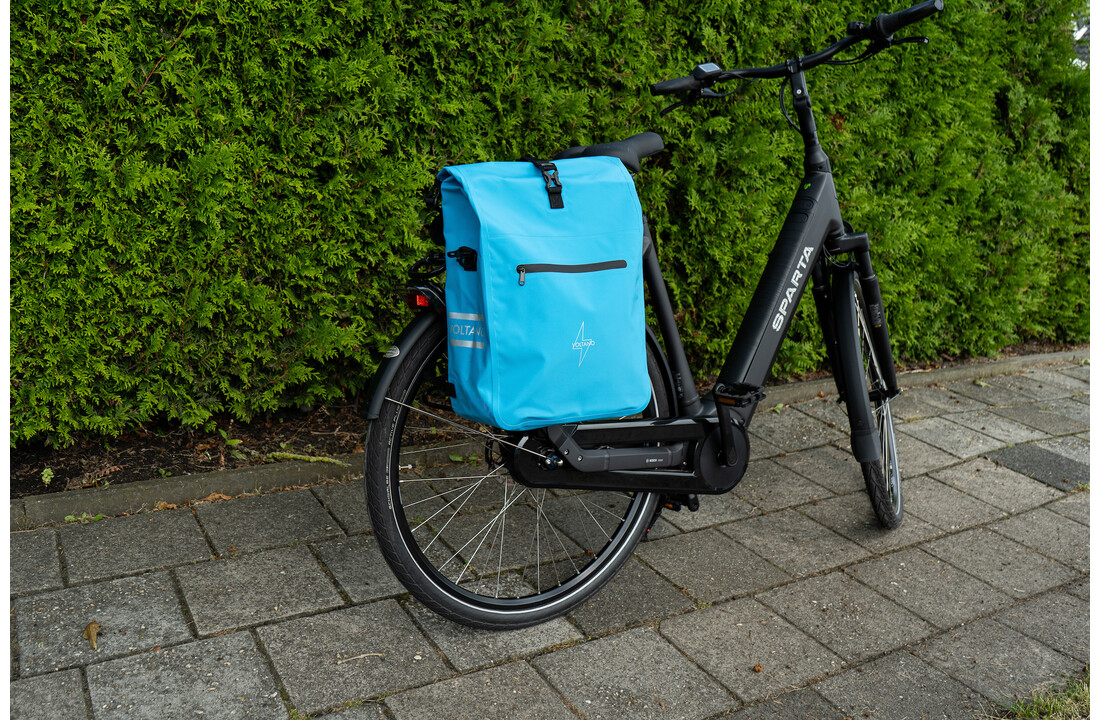 Voltano Luxe Fietstas / Rugtas 28L - Gletsjer Blauw - Enkele Pakaftas - 100% Waterdicht