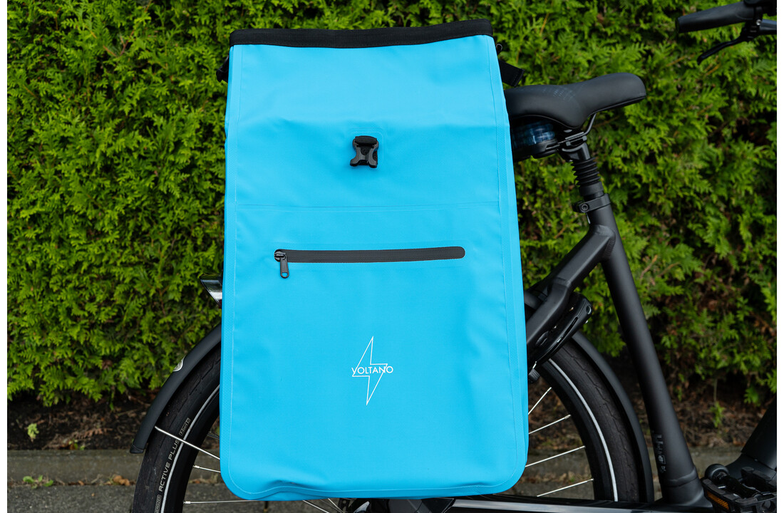 Voltano Luxe Fietstas / Rugtas 28L - Gletsjer Blauw - Enkele Pakaftas - 100% Waterdicht
