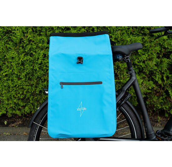 Voltano Luxe Fietstas / Rugtas 28L - Gletsjer Blauw - Enkele Pakaftas - 100% Waterdicht