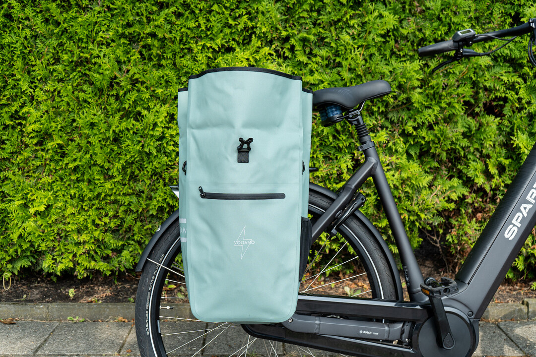 Voltano Luxe E-bike Fietstas 28L - Mint Groen - Pakaftas Met Laptop vak - 100% Waterdicht