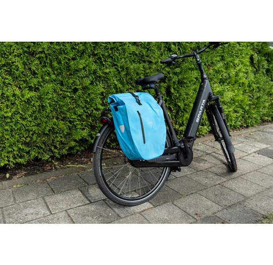 Voltano Luxe Fietstas 28L - Enkele Pakaftas - Gletsjer Blauw - 100% Waterdicht