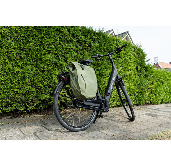 Voltano Luxe Fietstas 28L - Enkele Pakaftas - Mos Groen - 100% Waterdicht