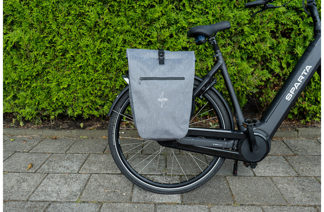 Voltano Luxe E-bike Fietstas 28L - Grijs - Pakaftas Met Laptop vak - 100% Waterdicht