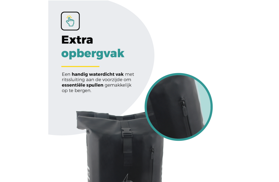 Voltano Dubbele Fietstas Rolltop E-bike Pro - Zwart - 48 Liter - 100% Waterdicht