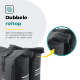 Voltano Dubbele Fietstas Rolltop E-bike Pro - Zwart - 48 Liter - 100% Waterdicht