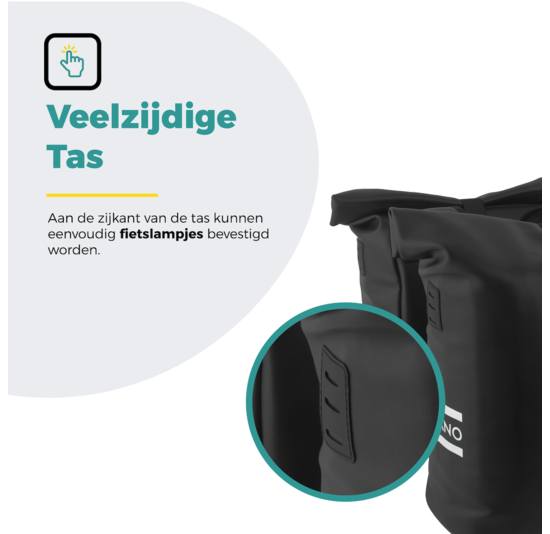 Voltano Dubbele Fietstas Rolltop E-bike Pro - Zwart - 48 Liter - 100% Waterdicht