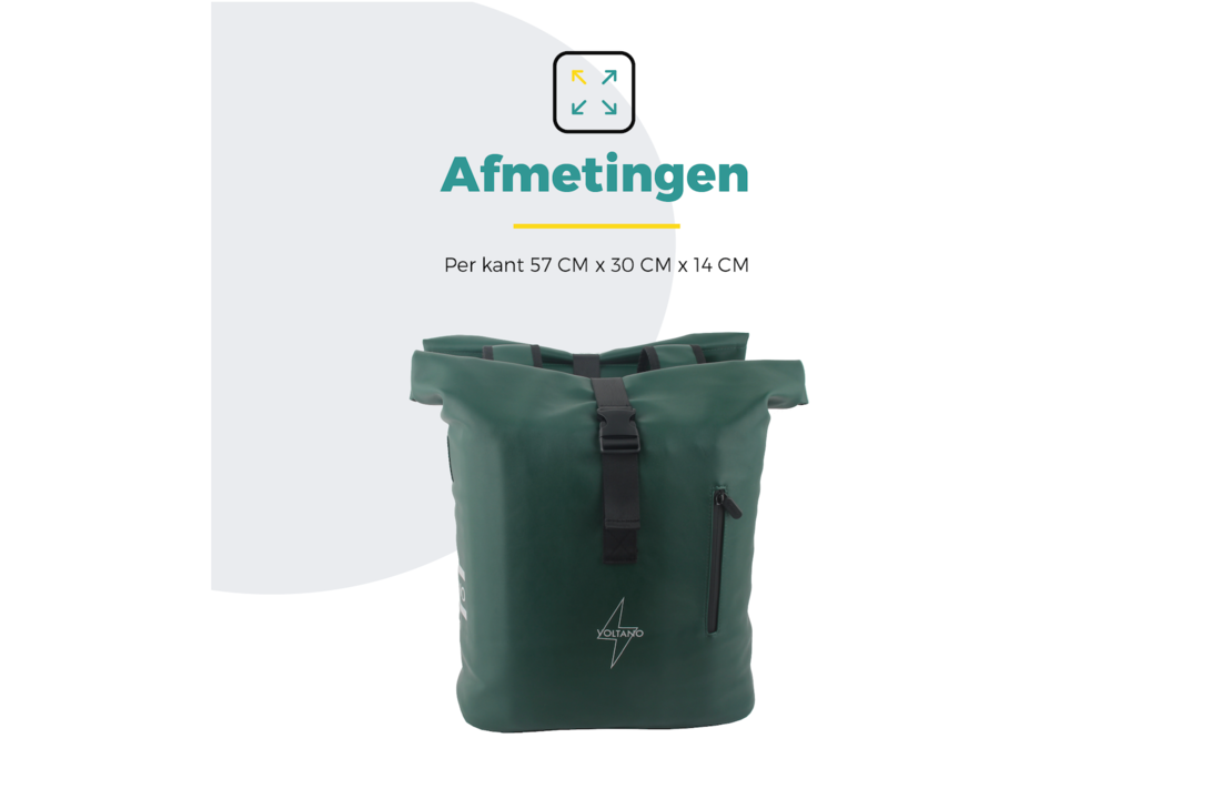 Voltano Dubbele Fietstas Rolltop E-bike Pro - Olijf Groen - 48 Liter - 100% Waterdicht