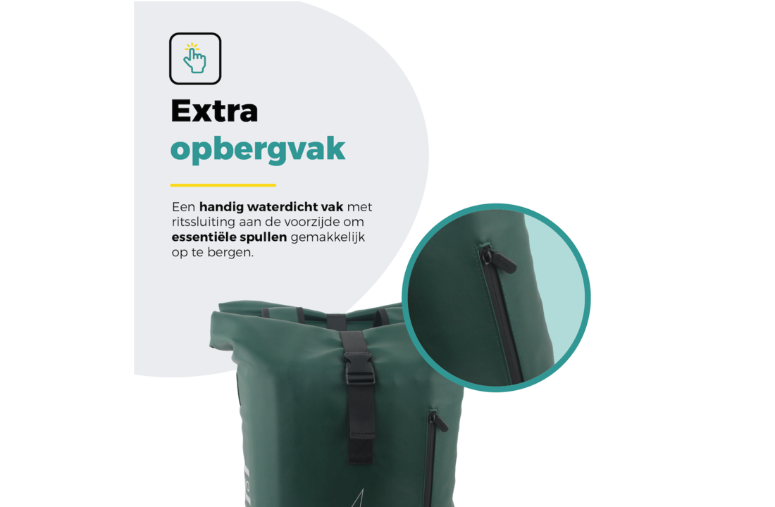 Voltano Dubbele Fietstas Rolltop E-bike Pro - Olijf Groen - 48 Liter - 100% Waterdicht