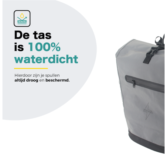 Voltano Luxe E-bike Fietstas 28L Special Edition - Reflecterend - Pakaftas Met Laptop vak - 100% Waterdicht