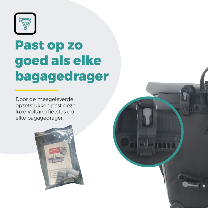 Voltano Luxe E-bike Fietstas 28L Special Edition - Reflecterend - Pakaftas Met Laptop vak - 100% Waterdicht