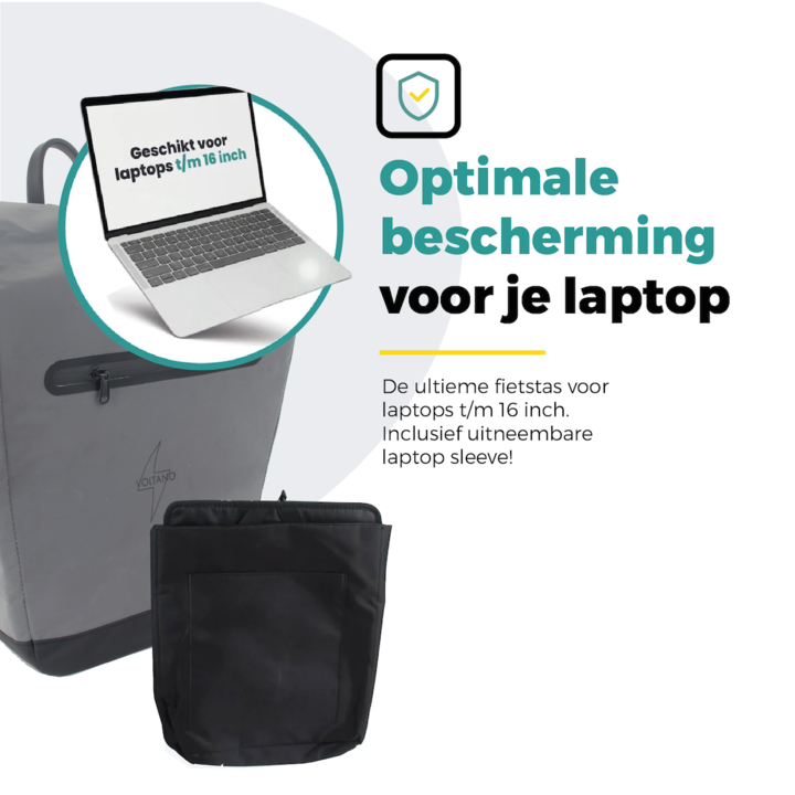Voltano Luxe E-bike Fietstas 28L Special Edition - Reflecterend - Pakaftas Met Laptop vak - 100% Waterdicht
