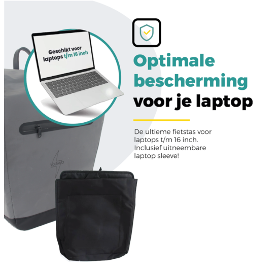 Voltano Luxe E-bike Fietstas 28L Special Edition - Reflecterend - Pakaftas Met Laptop vak - 100% Waterdicht