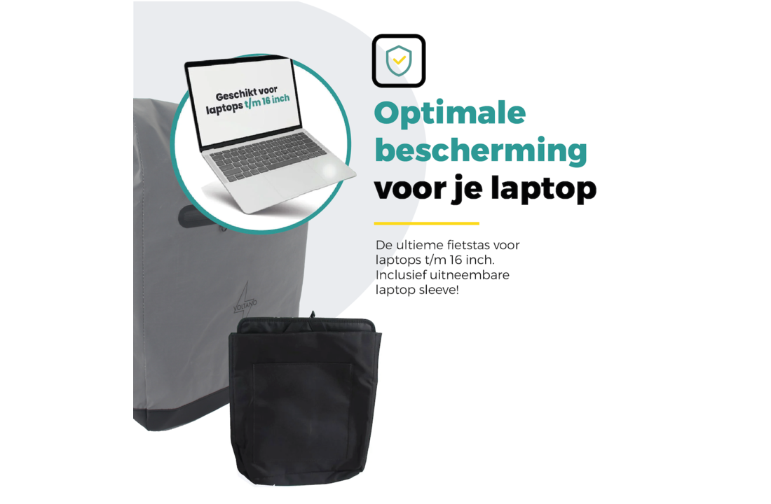 Voltano Luxe E-bike Fietstas / Rugtas Special Edition - Reflecterend - 28L - Laptopvak