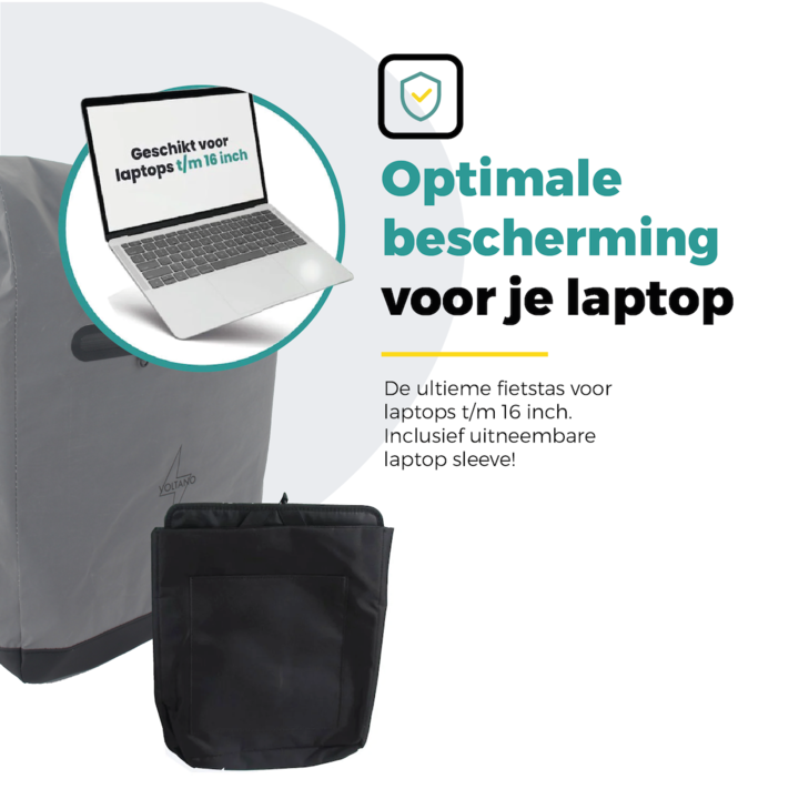 Voltano Luxe E-bike Fietstas / Rugtas Special Edition - Reflecterend - 28L - Laptopvak