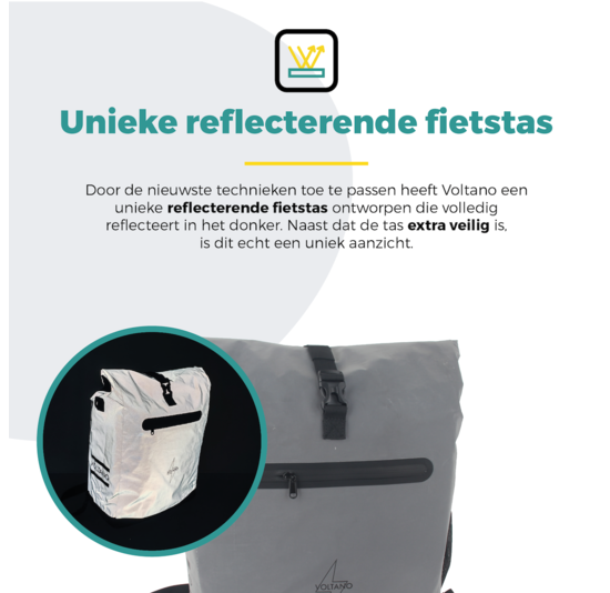 Voltano Luxe E-bike Fietstas / Rugtas Special Edition - Reflecterend - 28L - Laptopvak