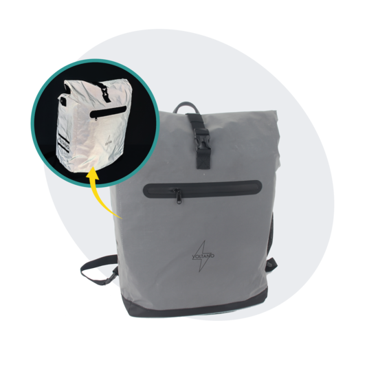 Voltano Luxe E-bike Fietstas / Rugtas Special Edition - Reflecterend - 28L - Laptopvak