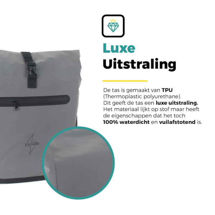 Voltano Luxe E-bike Fietstas / Rugtas Special Edition - Reflecterend - 28L - Laptopvak