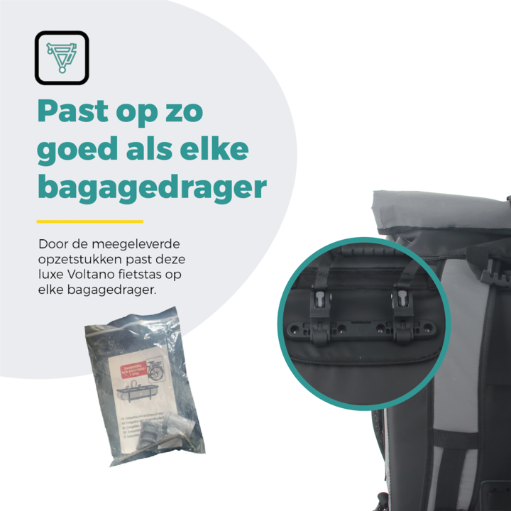 Voltano Luxe E-bike Fietstas / Rugtas Special Edition - Reflecterend - 28L - Laptopvak