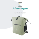 Voltano Luxe Fietstas / Rugtas 28L - Mint Groen - Enkele Pakaftas - 100% Waterdicht