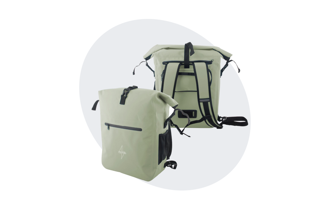 Voltano Luxe Fietstas / Rugtas 28L - Mint Groen - Enkele Pakaftas - 100% Waterdicht