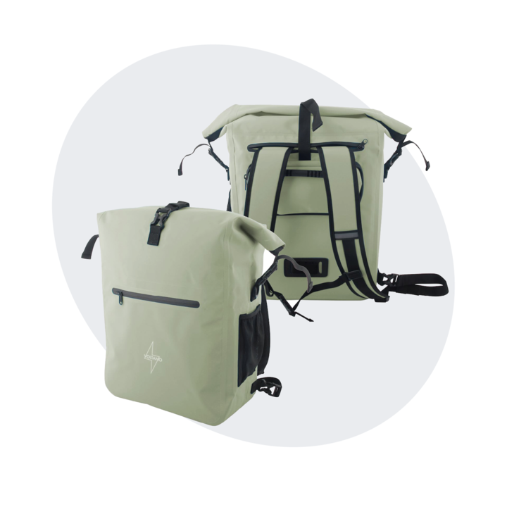 Voltano Luxe Fietstas / Rugtas 28L - Mint Groen - Enkele Pakaftas - 100% Waterdicht