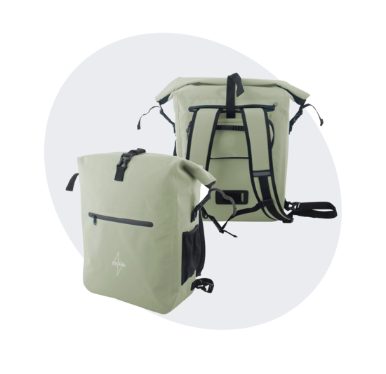 Voltano Luxe Fietstas / Rugtas 28L - Mint Groen - Enkele Pakaftas - 100% Waterdicht