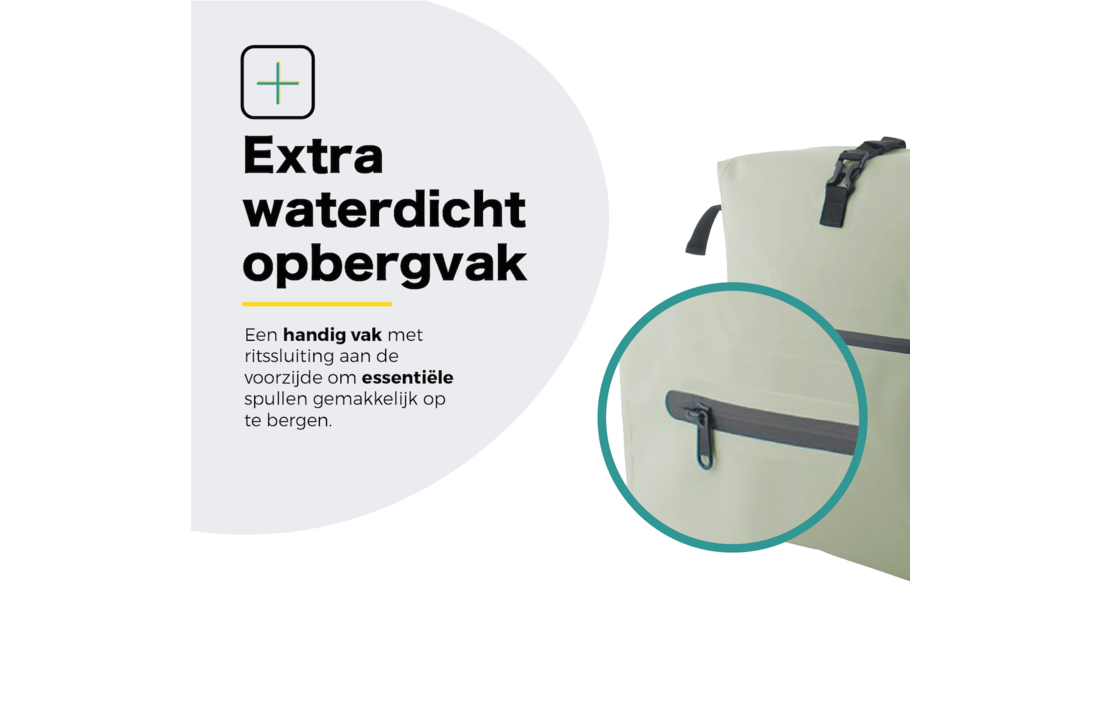 Voltano Luxe Fietstas / Rugtas 28L - Mint Groen - Enkele Pakaftas - 100% Waterdicht