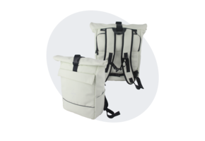 Voltano Luxe E-bike Rolltop Fietstas / Rugtas 28L - Crème