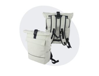 Voltano Luxe E-bike Rolltop Fietstas / Rugtas 28L - Crème