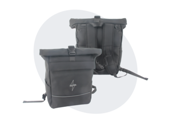 Voltano Luxe E-bike Rolltop Fietstas / Rugtas 28L - Zwart