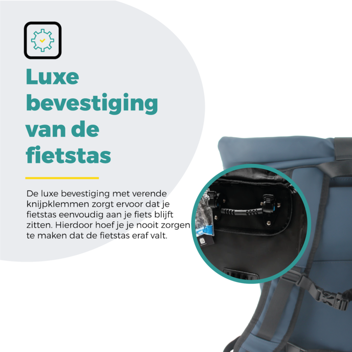 Voltano Luxe E-bike Rolltop Fietstas / Rugtas 28L - Space Blauw - Enkele Pakaftas - 100% Waterdicht