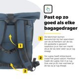 Voltano Luxe E-bike Rolltop Fietstas / Rugtas 28L - Space Blauw - Enkele Pakaftas - 100% Waterdicht