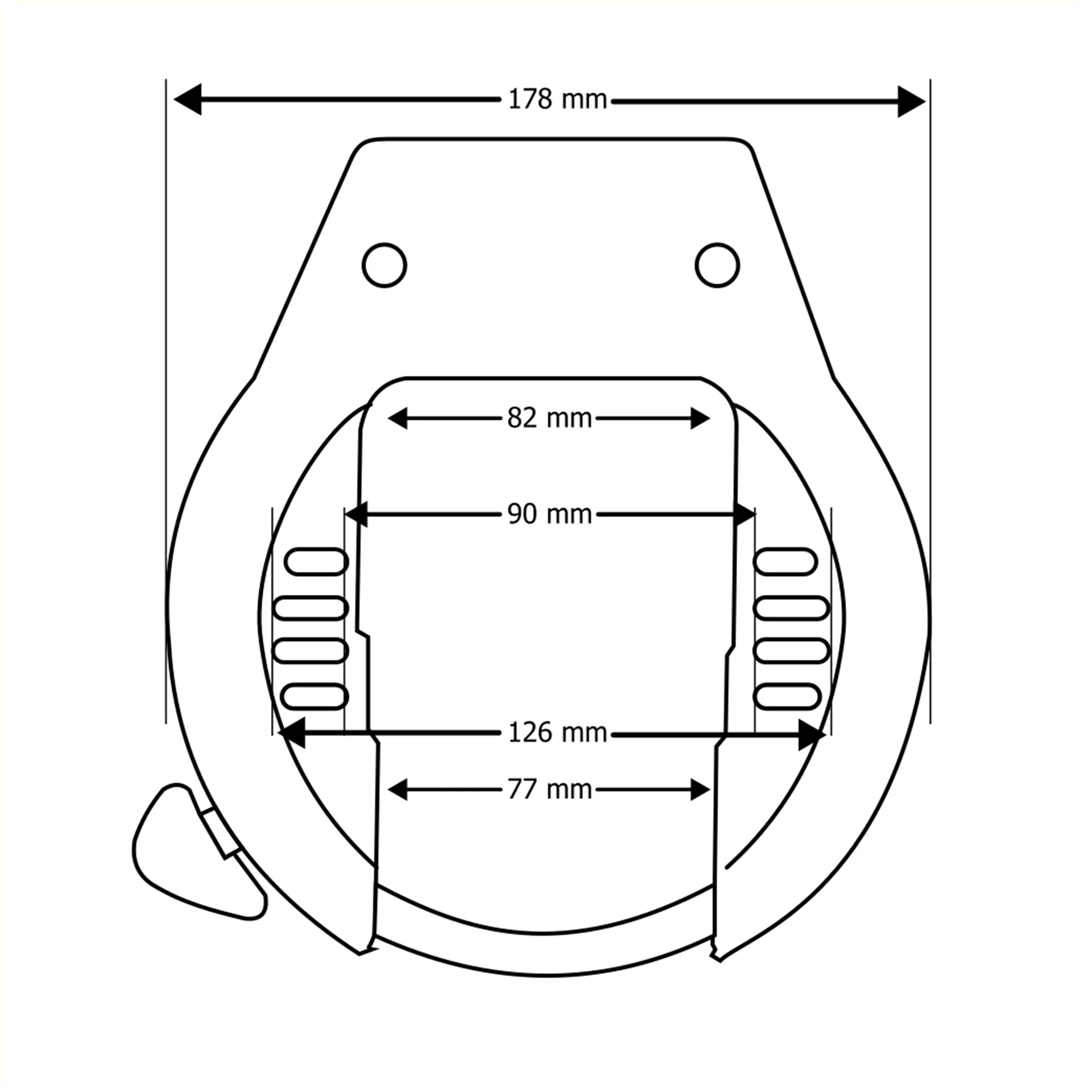 Falkx Lox Ringslot - Zwart - 82mm Breed