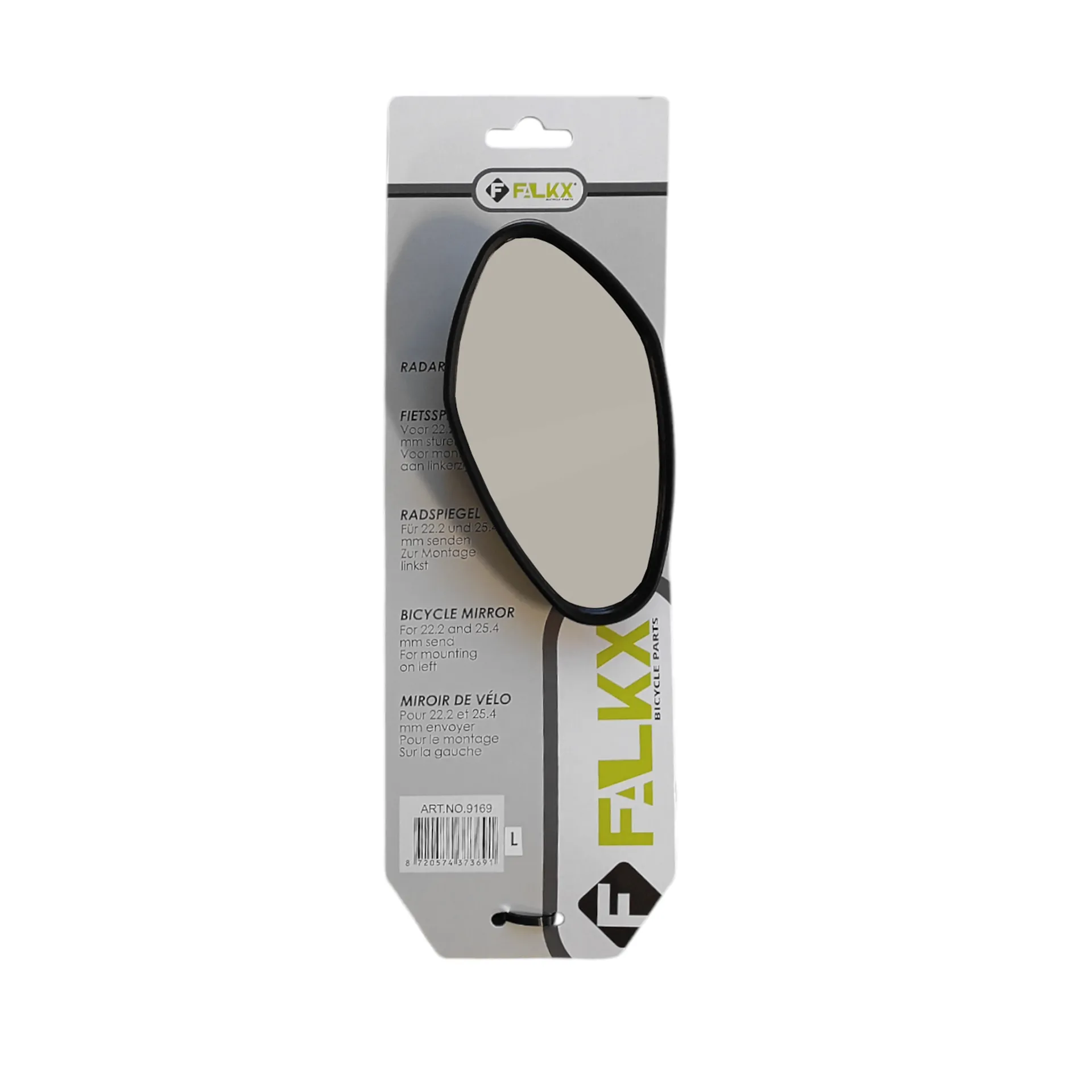 Falkx Radar L Fietsspiegel Links - Zwart