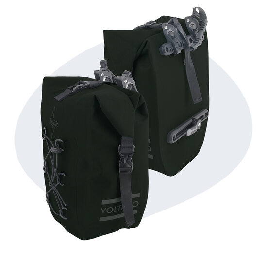 Voltano Explorer E-bike Fietstas 19L - Olijf Groen - Pakaftas - 100% Waterdicht