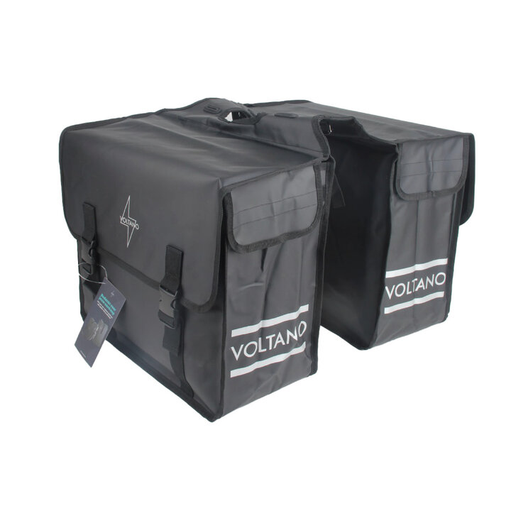 Voltano Dubbele Fietstas City - Zwart - 35 Liter - Tarpaulin - 100% Waterdicht