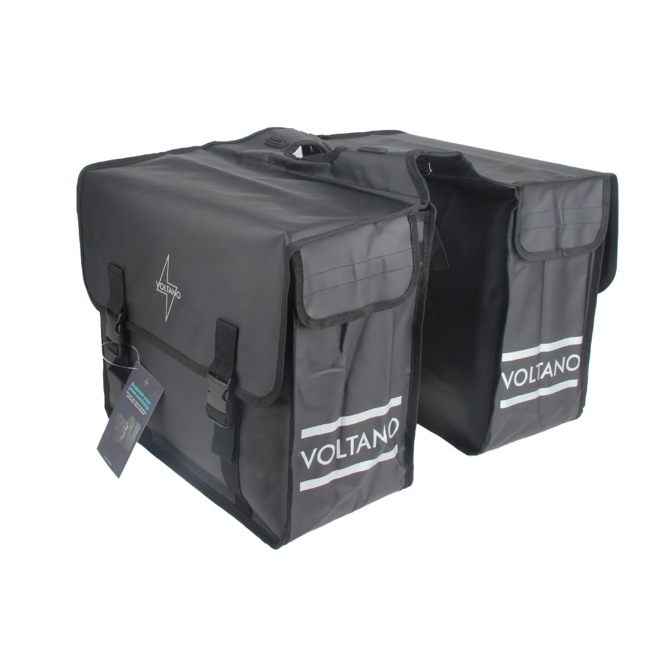 Voltano Dubbele Fietstas City - Zwart - 35 Liter - Tarpaulin - 100% Waterdicht