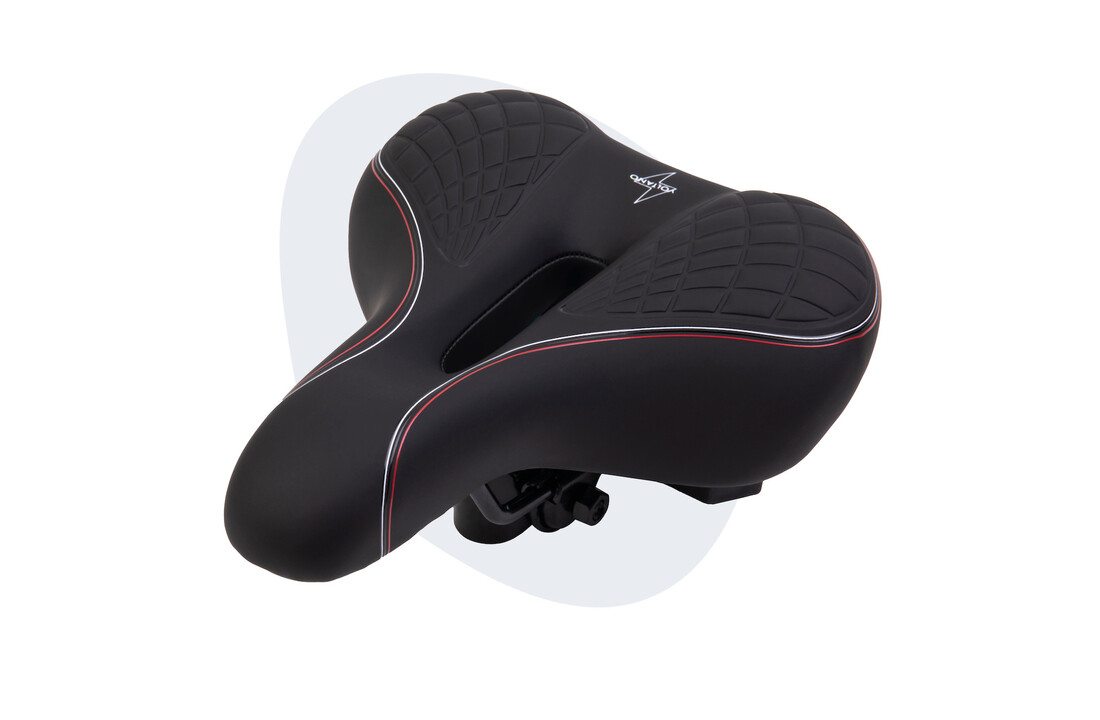 Voltano Zen Fietszadel Met Antislip Gelpads - Zwart / Rood