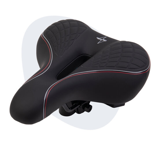 Voltano Zen Fietszadel Met Antislip Gelpads - Zwart / Rood
