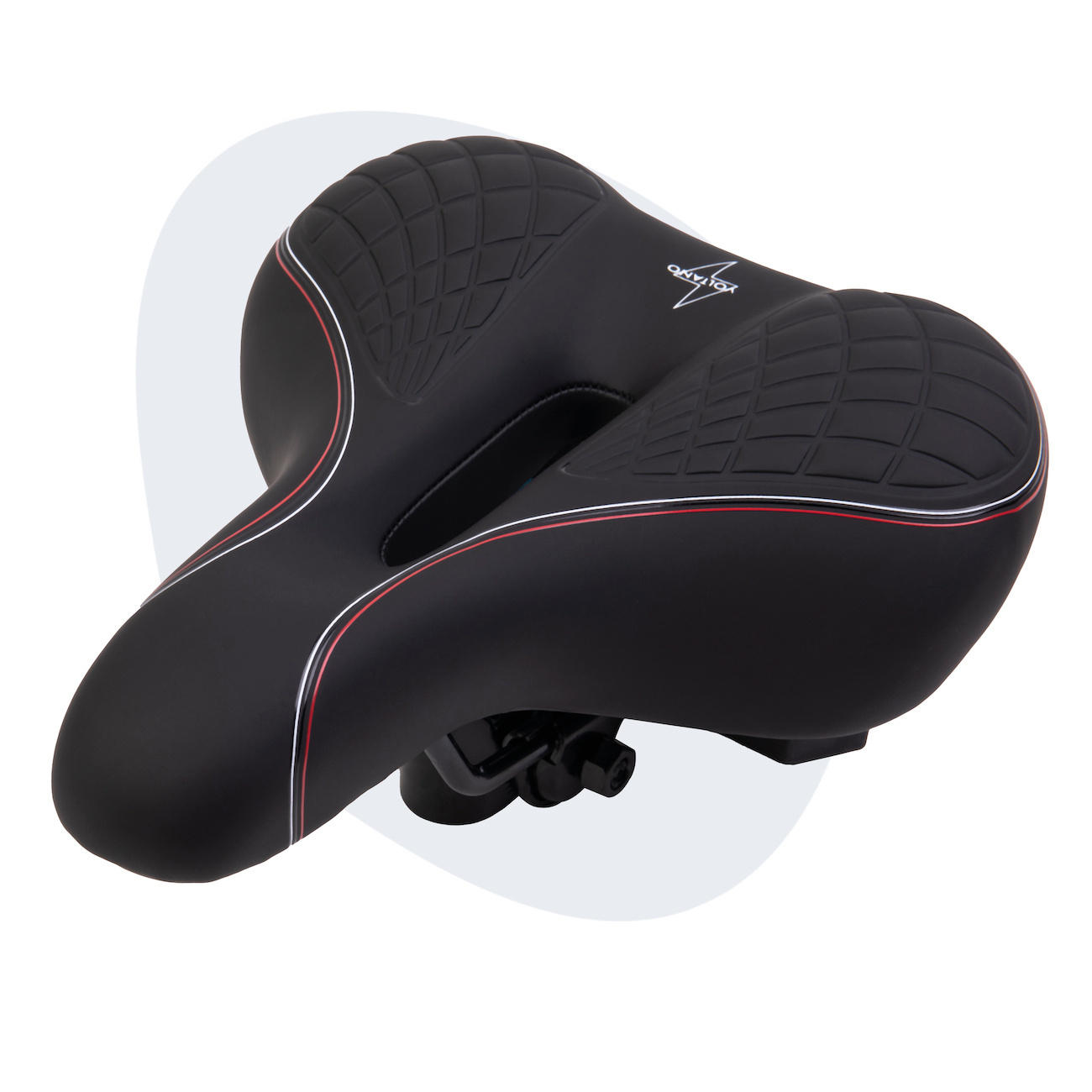 Voltano Zen Fietszadel Met Antislip Gelpads - Zwart / Rood