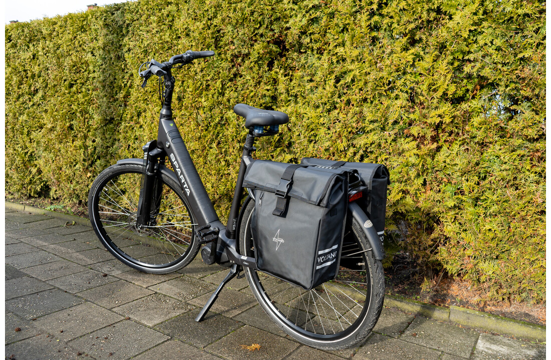 Voltano Dubbele Fietstas Rolltop - Zwart - 48 Liter - 100% Waterdicht