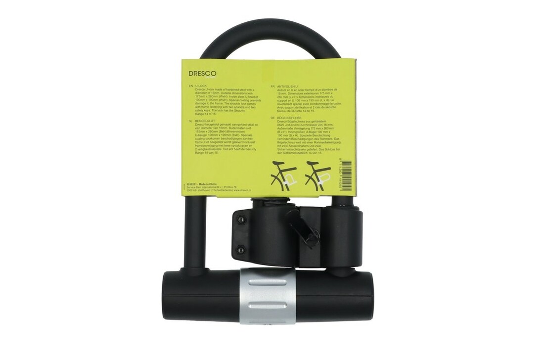 Dresco Beugelslot - U-lock - zwart