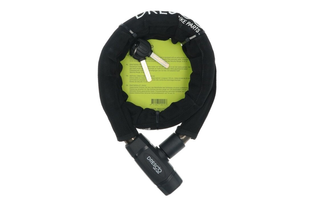 Dresco Pantserslot 100CM - Zwart